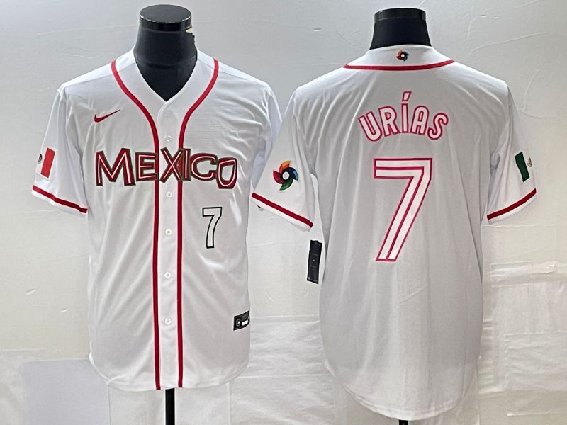 Men 2023 World Cub Mexico #7 Urias White Nike MLB Jersey53->more jerseys->MLB Jersey